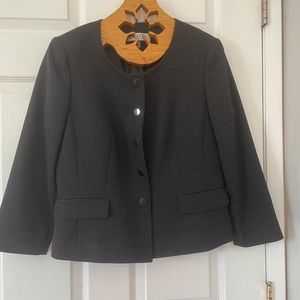 Kasper Cropped Black Work Wear Jacket (Suit Separate)